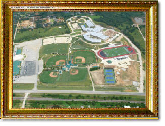 aerial photography of school in Argyle, TX