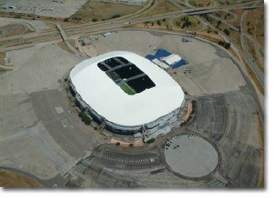 construction progress aerial photography of Texas Stadium