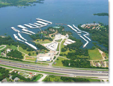 aerial photography of Eagle Point Marina on Lake Lewisville, TX