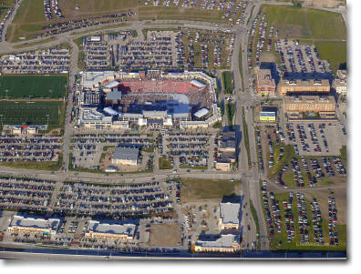 aerial photography of Pizza Hut Park in Frisco, TX