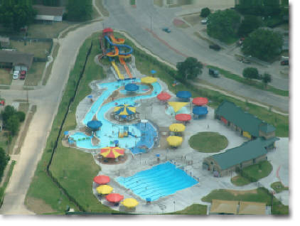 aerial photography or water park in Lewisville, TX