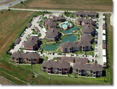 aerial photography of apartments in Roanoake, TX